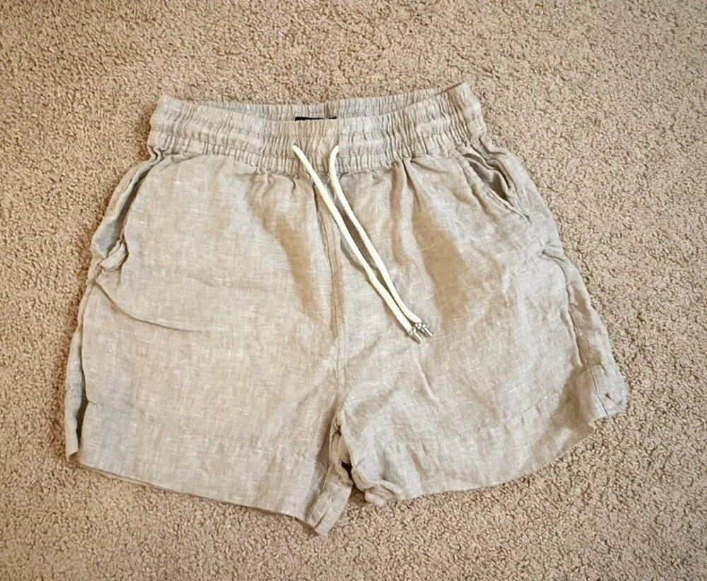 Tahari Tan Linen Shorts Size Small